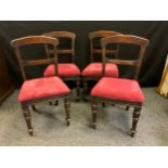 A set of four Victorian mahogany dining chairs, c.1890, (4).