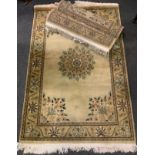 Rugs & Carpets - a trio of Indian Mala project traditional woven woollen rugs, each with a central