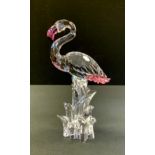 A Swarovski Crystal Feathered Beauties collection model, Flamingo, 15cm high, boxed