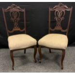 A pair of late 19th century salon side chairs, c.1890, (2)