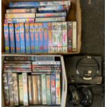 Sega Megadrive 1 MK1 Console with controllers; Thunderbird VHS videos; Star Wars VHS; DVD - Lord