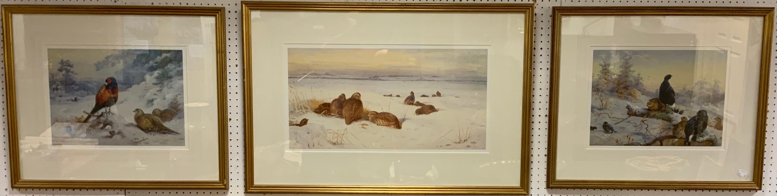 Archibald Thorburn, after, Grey Partridge in snow, limited edition lithograph, number 25 of 850 in