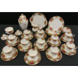 A Royal Albert Old Country Roses tea service, for twelve, comprising 11 cups, saucers, side