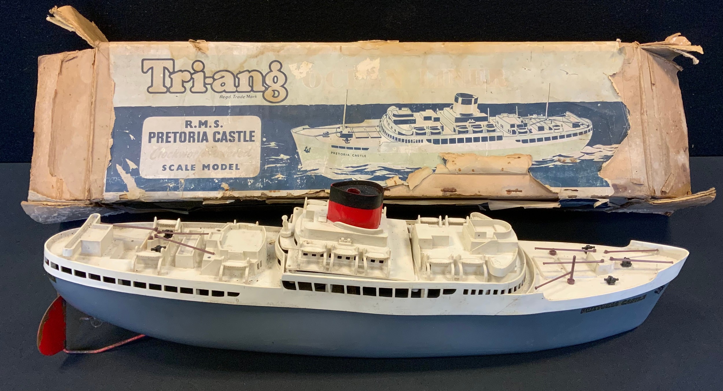 A Tri-ang clockwork R.M.S. Pretoria Castle ocean liner, boxed