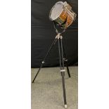 Interior Design - A modern chrome 'spot-light' lamp on a tripod base, 170cm tall (with tripod legs