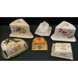 A Victorian Staffordshire cheese dish and stand; another; others, various (6)