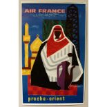 Poster, Aviation Interest ? an Air France proche-orient rectangular promotional poster, originally