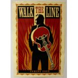 Poster, Music and Film Interest, Country/Rock and Roll ? a Johnny Cash ?WALK THE LINE? rectangular