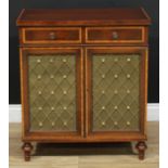 A satinwood crossbanded mahogany side cabinet, 80.5cm high, 71.5cm wide, 43.5cm deep