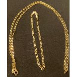 A 9ct gold necklace and bracelet, marked 375, 9.1g (2)