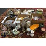Dinner, teaware; decorative vases; Poole dolphin; Royal Doulton; figures; etc