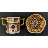 A Royal Crown Derby 1128 loving cup; an 1128 petal trinket dish
