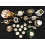 Royal Winton gold coffee service; lustre coffee ware; other teaware, Denby; etc