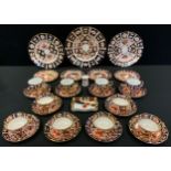 A Royal Crown Derby 2451 pattern tea service, for six, comprising six teacups, four coffee cups,
