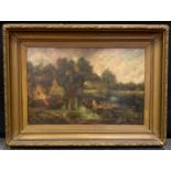 English School (19th century), The Hay Wain , oil on canvas, 50cm x 75cm, ornate gilt frame
