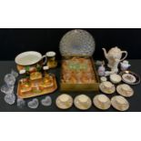 Newhall dressing table set; a chamber pot; Capri glasses; Empire Crinoline Lady coffee service