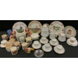 Ceramics - a German Tielsch & Co Altwasser porcelain tea set, large conical tea pot, sucrier, cups