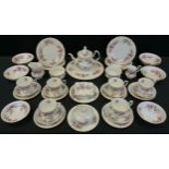 A Royal Albert Lavender Rose tea and dinner service, for six, comprising cups, saucers, side plates,