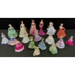 Coalport figure, Evening Promenade; Debbie; Henrietta; In Love; Fiona; Kimberley; June; Ann;