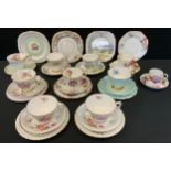 Teaware - Royal Crown Derby Posies, with heraldic borders; Royal Albert Barbara; Rosedale; Royal