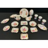 Royal Crown Derby Posies pattern trinket dishes; jugs; egg on stand; spill vases; etc