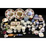 Decorative Ceramics - Country Rose miniatures; trinket dishes; table bells; etc