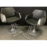 A pair of Pietranera, Designer Italian Barbers / hairdresser salon chairs, (2).