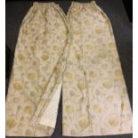 Large pair of cream and gold Damask curtains 335cm wide x 85cm length