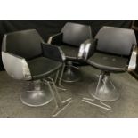 A set of three Pietranera, Designer Italian Barbers / hairdresser salon chairs, (3).