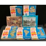 Toys & Games - Waddingtons Jig-Maps, Australia, New Zealand, South Europe, British Isles etc; others