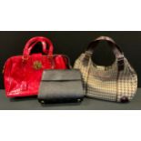 Louis Vuitton type handbag; another, in red; etc (3)