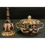 A Royal Crown Derby 6299 pattern bell, 14cm high, printed mark, date code for 1916; a 2451 pattern