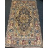 A Persian Nain wool and silk mix rug / carpet, 335cm x 200cm
