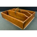 A 19th century mahogany three section cutlery box