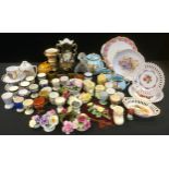 Ceramics - teacups, various, including novelty; flower posies; German ribbon plates; etc