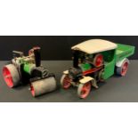 A Mamod steam roller; a Mamod steam wagon (2)