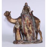 An early 20th century Austrian cold painted metal table lighter, cast in the Orientalist taste as an