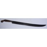 An Indian/Middle Eastern khyber knife type short sword or dagger, 41cm slightly curved blade, two-