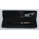 *Please note this nib is in fact rhodium-coated 14ct gold* A Mont Blanc Meisterstück fountain pen
