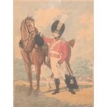 Interior Decoration - a 19th century furnishing print, of military interest, a cavalry officer and