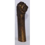 A 19th century gilt brass sword hilt, cast with a lion mask, 13cm long