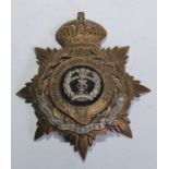 Military Interest - a Victorian brass and plated helmet plate, The Middlesex Regiment, 13cm long,