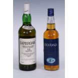 Whisky - a bottle of Laphroaig Single Islay Malt Scothch Whisky, 10 years old, 43% vol, 1 litre,
