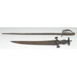 A 19th century child's infantry sword, 48cm blade, brass hilt, 58cm long overall; an Indian