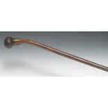 Tribal Art - a Zulu knobkerrie, of one-piece rootball construction, fluted head, 80cm long, South