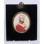 English School (19th century), a portrait miniature, of a military officer in uniform, half-