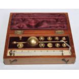 A Sikes' Hydrometer, by F Palliser, Camp Works, Wolverhampton, mahogany case, 20.5cm wide, early