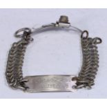 A 19th century French silver plated dog collar, inscribed A Guillaud Debroue, Ruffec Ch Te [