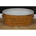 A 19th century toleware campaign bath, inscribed Lord George Stewart-Murray, The Black Watch,