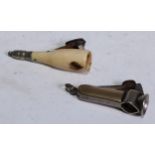 A 19th century bone novelty cigar cutter, as a champagne bottle, 5cm long, registration lozenge, c.